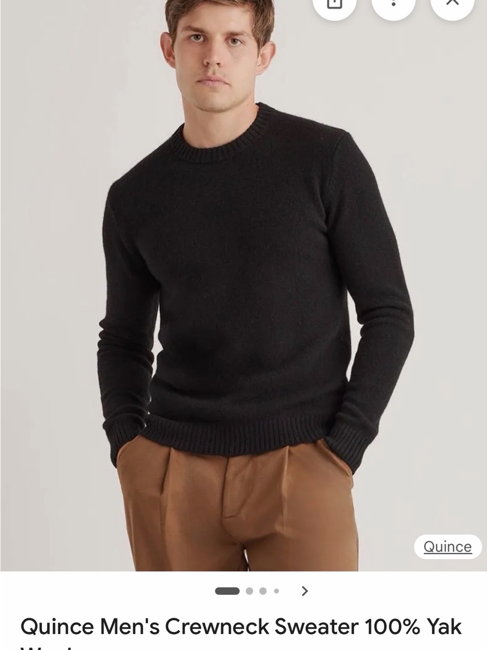 Quince Men’s 100% Yak Wool Crewneck Sweater – Olive Green – Size M – NWT - Picture 6 of 7
